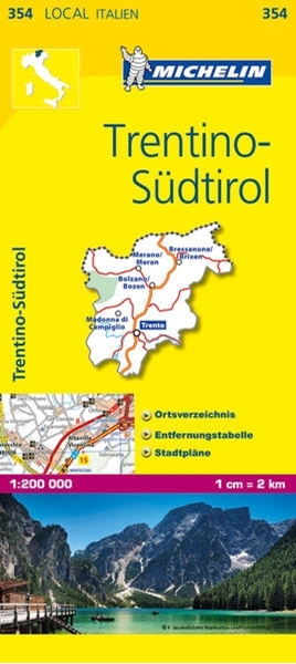 Bild von Michelin Lokalkarte Trentino - Südtirol 1 : 200 000