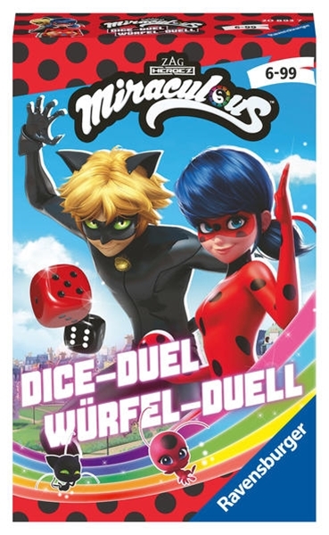 Bild von Ravensburger Mitbringspiel - 20893 - Miraculous Würfel-Duell, Spannendes Würfelspiel mit Lady Bug und Cat Noir ab 6 Jahren