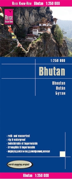 Bild von Peter Rump, Reise Know-How Verlag: Reise Know-How Landkarte Bhutan (1:250.000). 1:250'000
