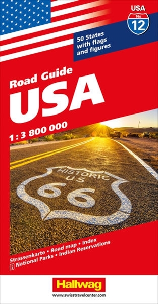 Bild von Hallwag Kümmerly+Frey AG (Hrsg.): USA Strassenkarte 1:3,8 Mio. Road Guide. 1:3'800'000